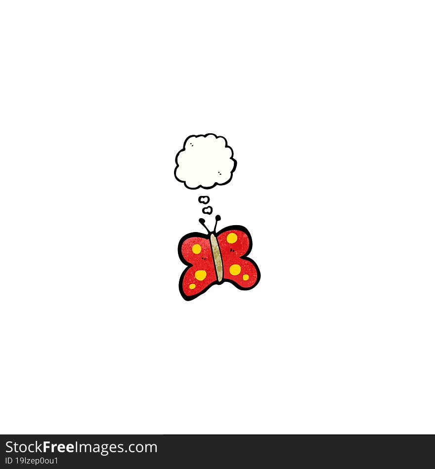 cartoon butterfly with thought bubble cartoon