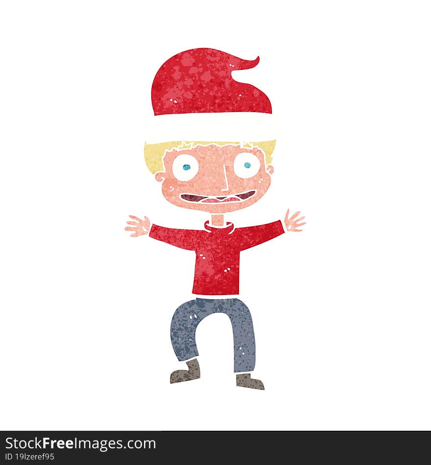 cartoon man ready for christmas