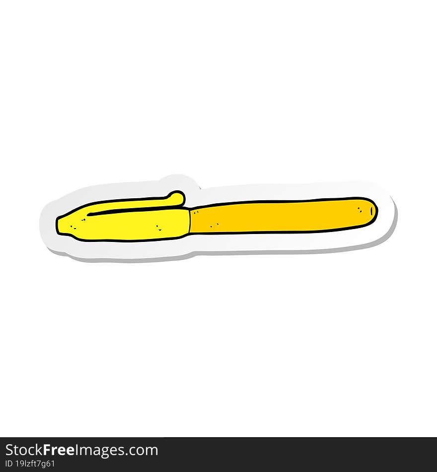 sticker of a cartoon pen