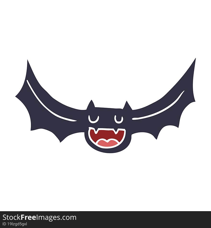 flat color style cartoon bat