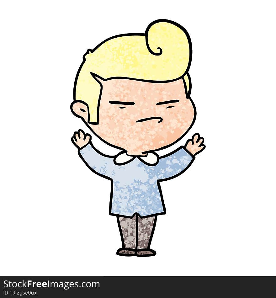 cartoon cool guy with fashion hair cut. cartoon cool guy with fashion hair cut