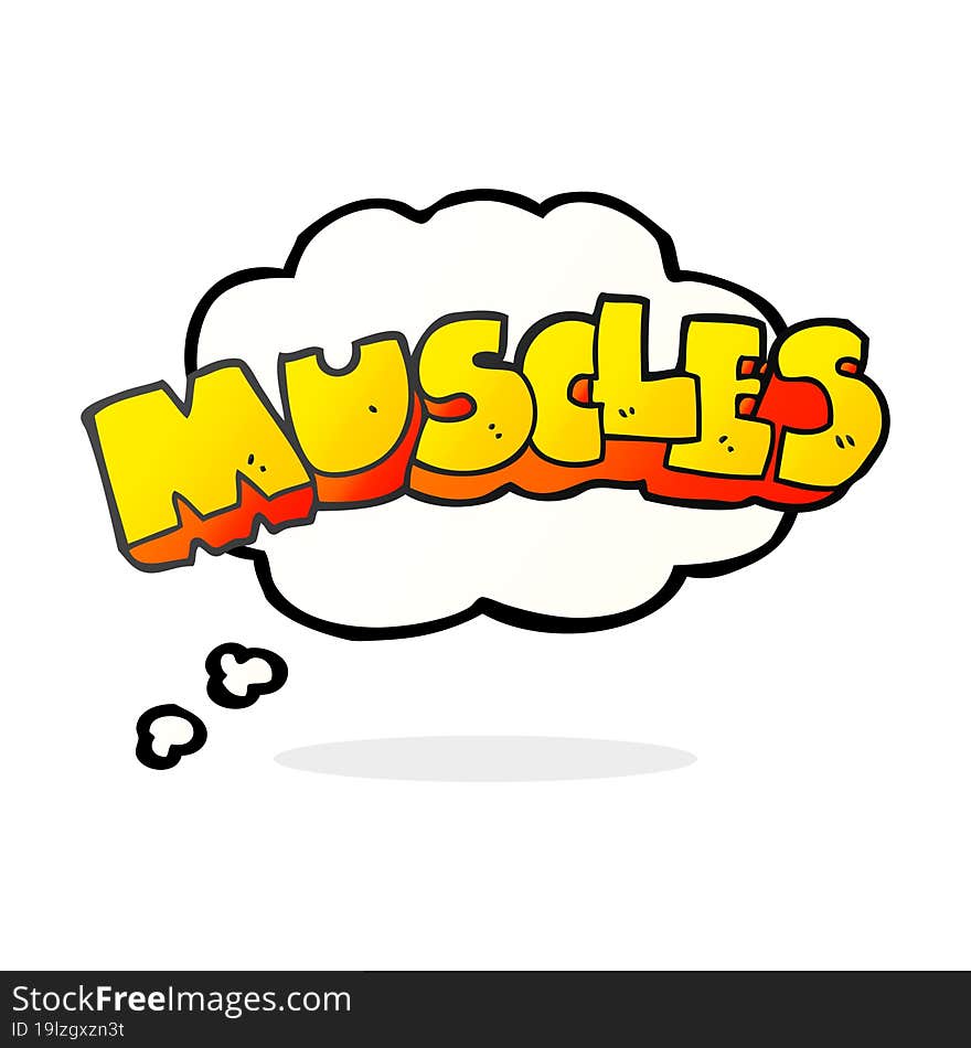 thought bubble cartoon muscles symbol