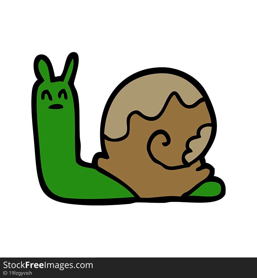 cartoon doodle snail