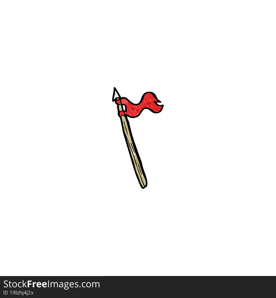 cartoon spear with flag