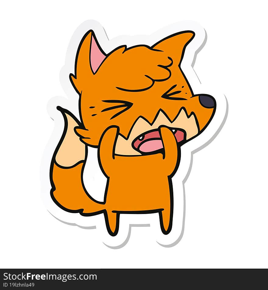 Sticker Of A Angry Cartoon Fox