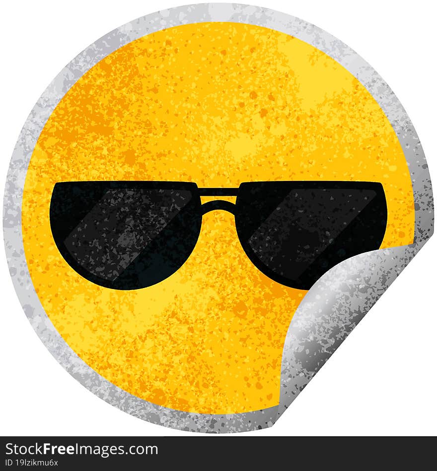 Sunglasses Graphic Circular Sticker