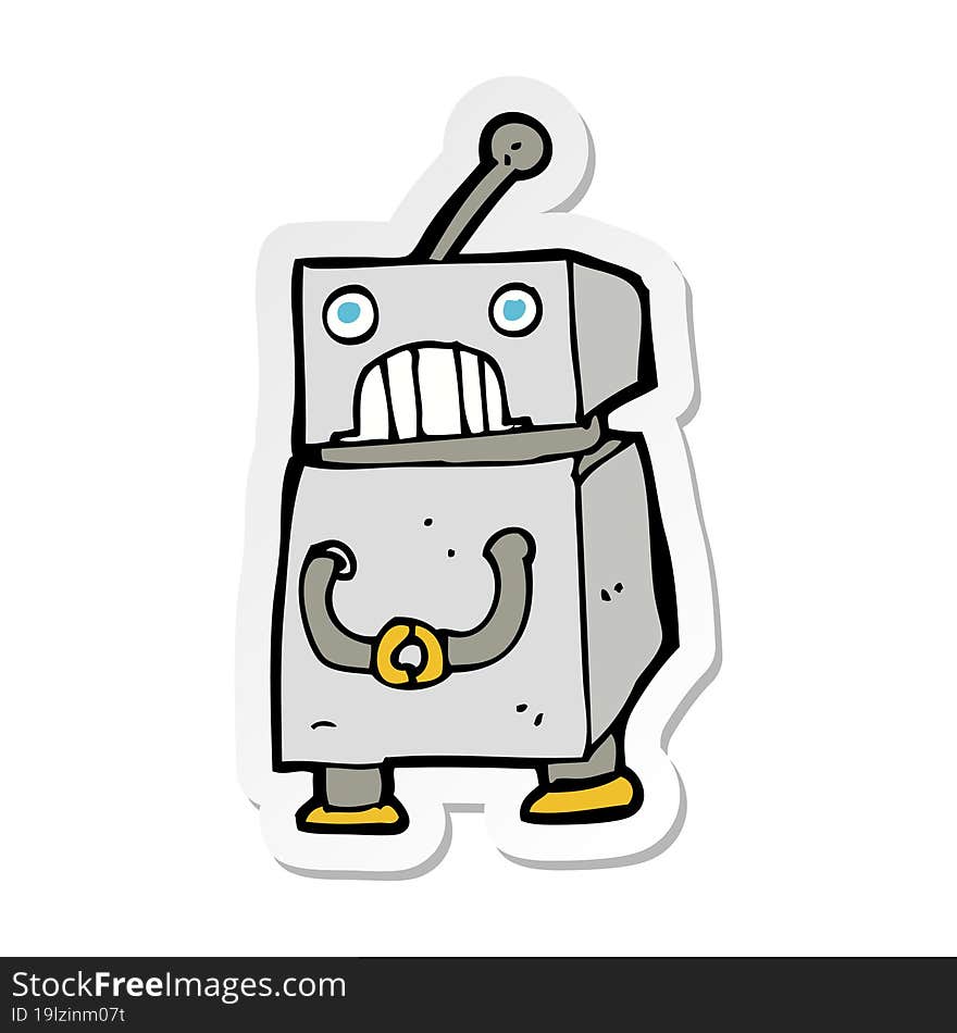 sticker of a cartoon robot