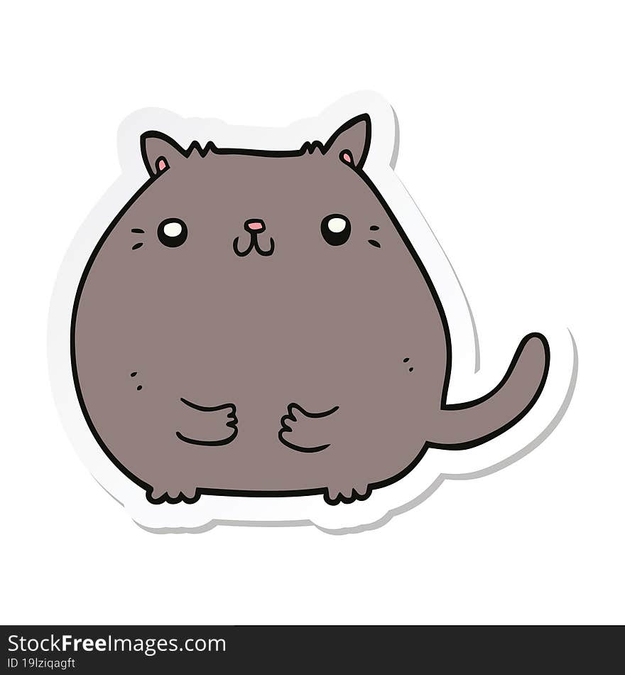 sticker of a cartoon cat