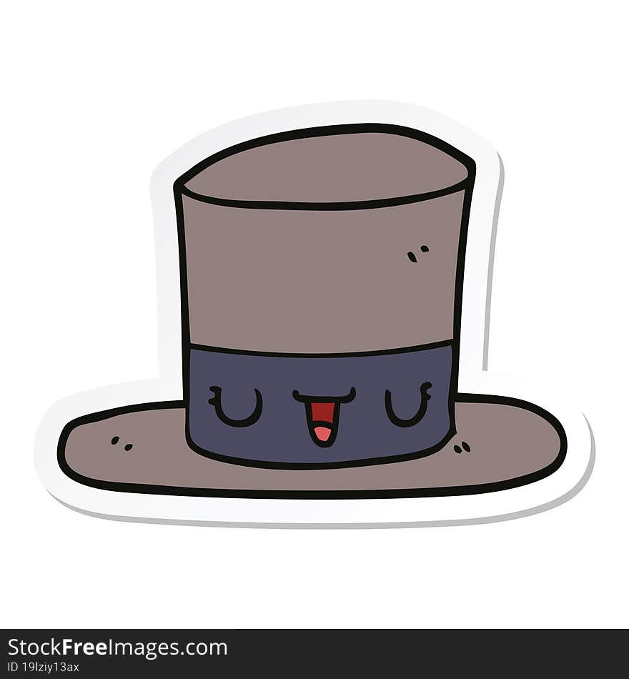 sticker of a cartoon top hat