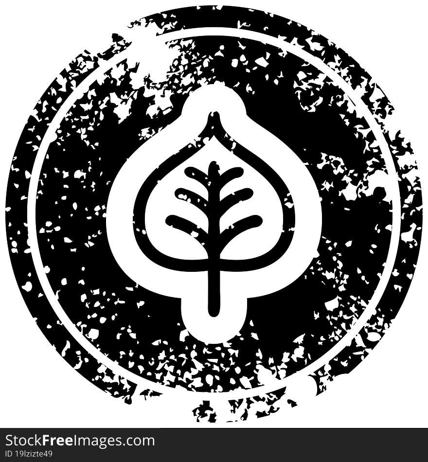 natural leaf distressed icon symbol