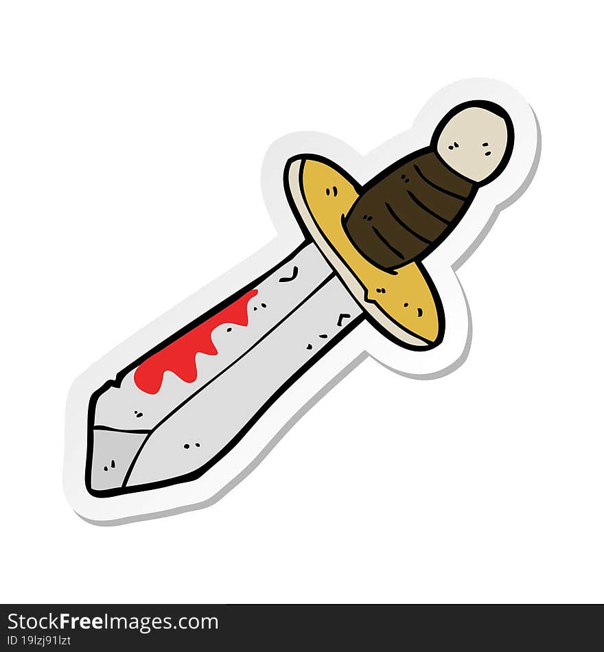 sticker of a cartoon sword