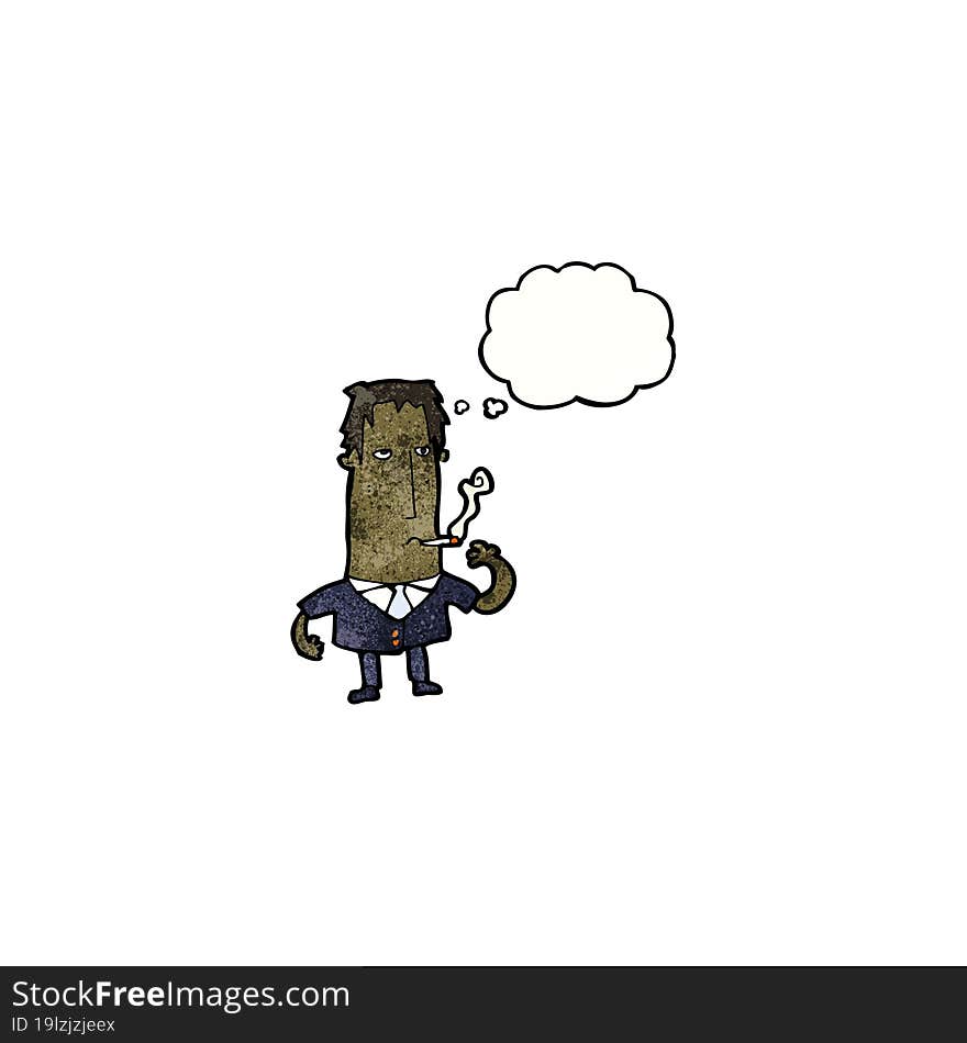 cartoon man smoking