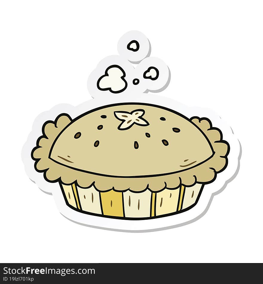 sticker of a cartoon pie