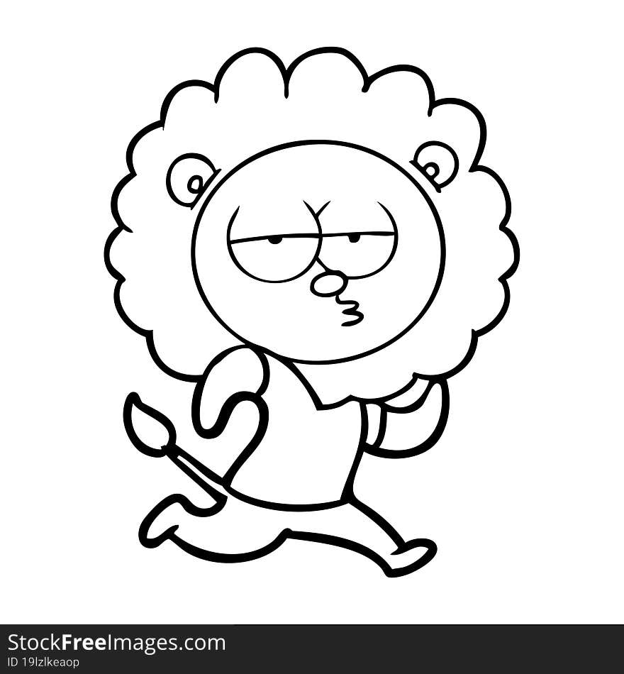 cartoon running lion. cartoon running lion