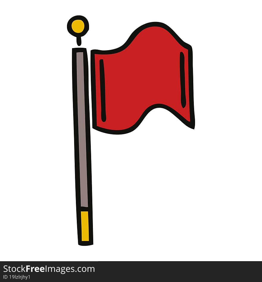 cute cartoon of a red flag. cute cartoon of a red flag