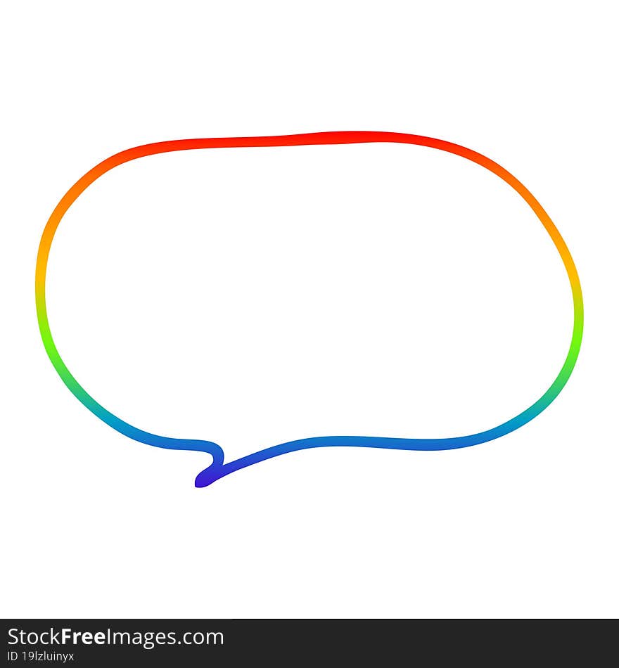 rainbow gradient line drawing cartoon expression bubble