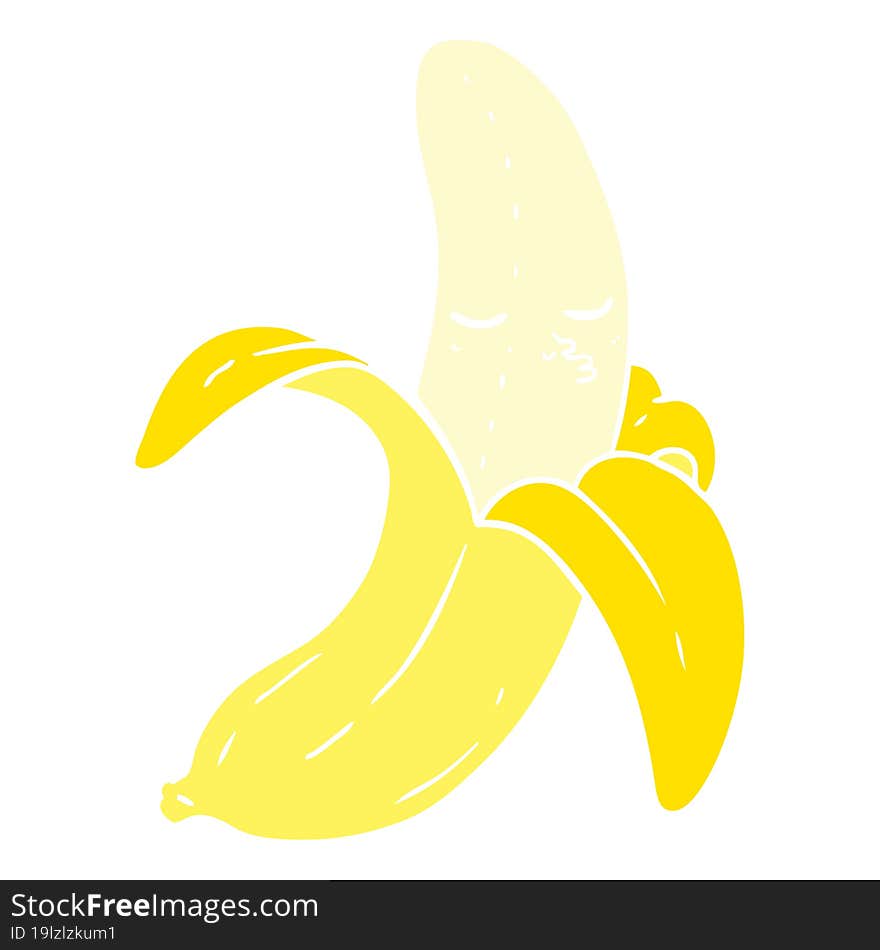 Flat Color Style Cartoon Banana