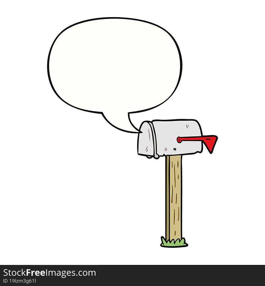 cartoon mailbox and speech bubble