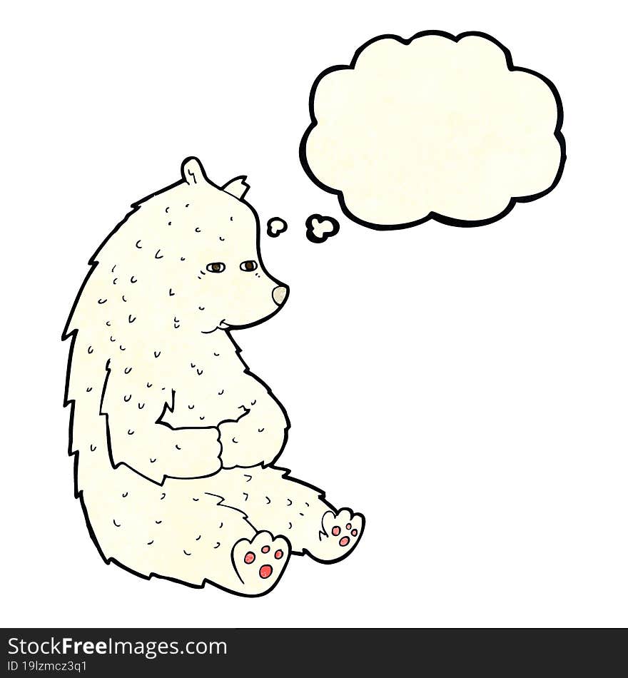 cute cartoon polar bear with thought bubble