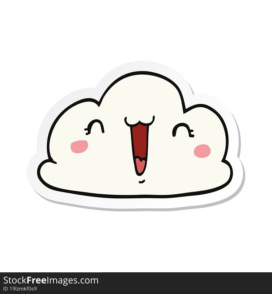 Sticker Of A Cartoon Cloud