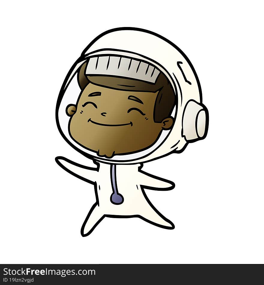 happy cartoon astronaut. happy cartoon astronaut