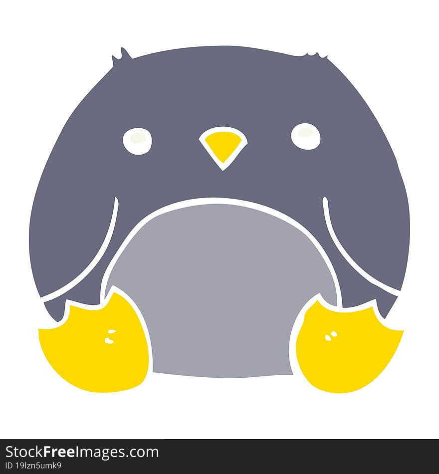 flat color style cartoon penguin