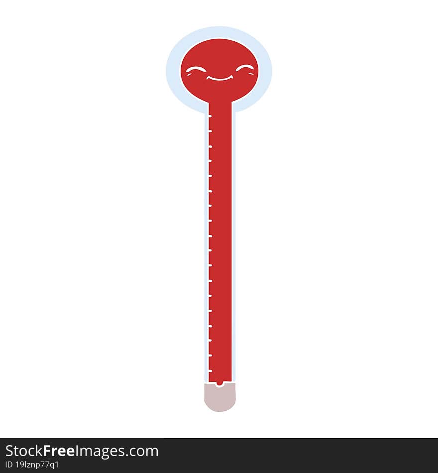 flat color style cartoon thermometer