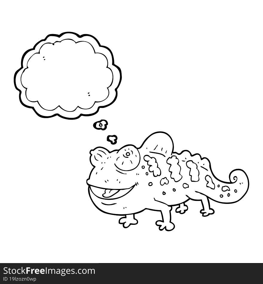 thought bubble cartoon chameleon