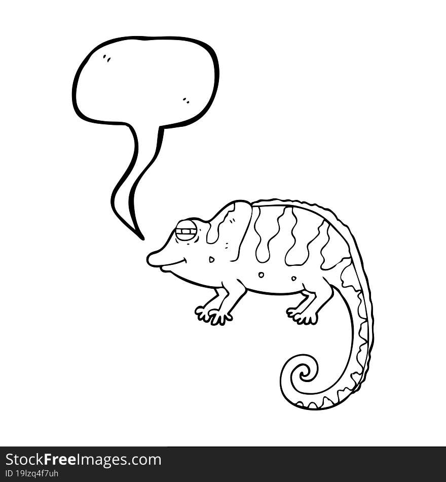 speech bubble cartoon chameleon