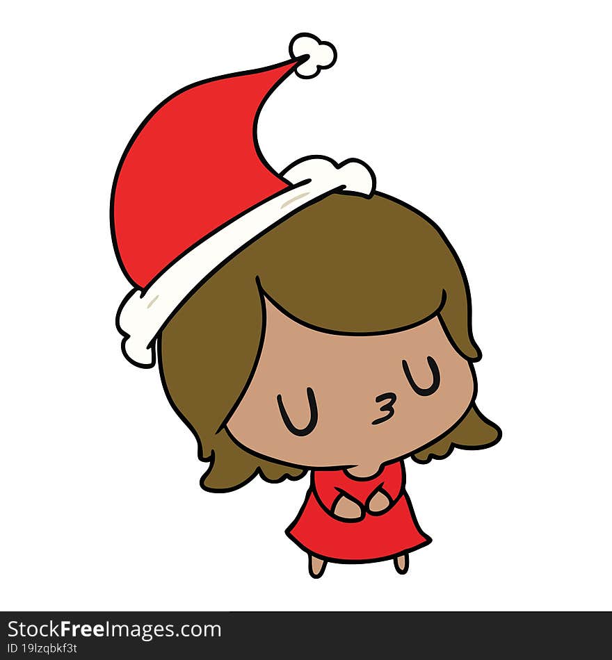 Christmas Cartoon Of Kawaii Girl