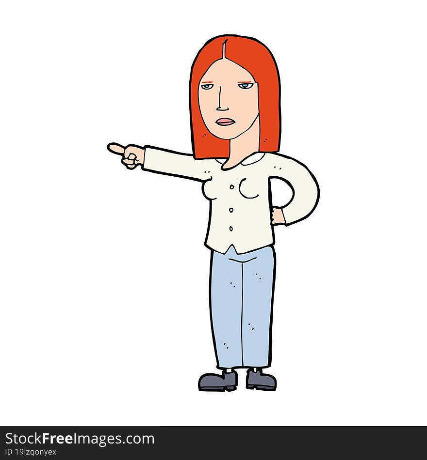 cartoon woman pointing