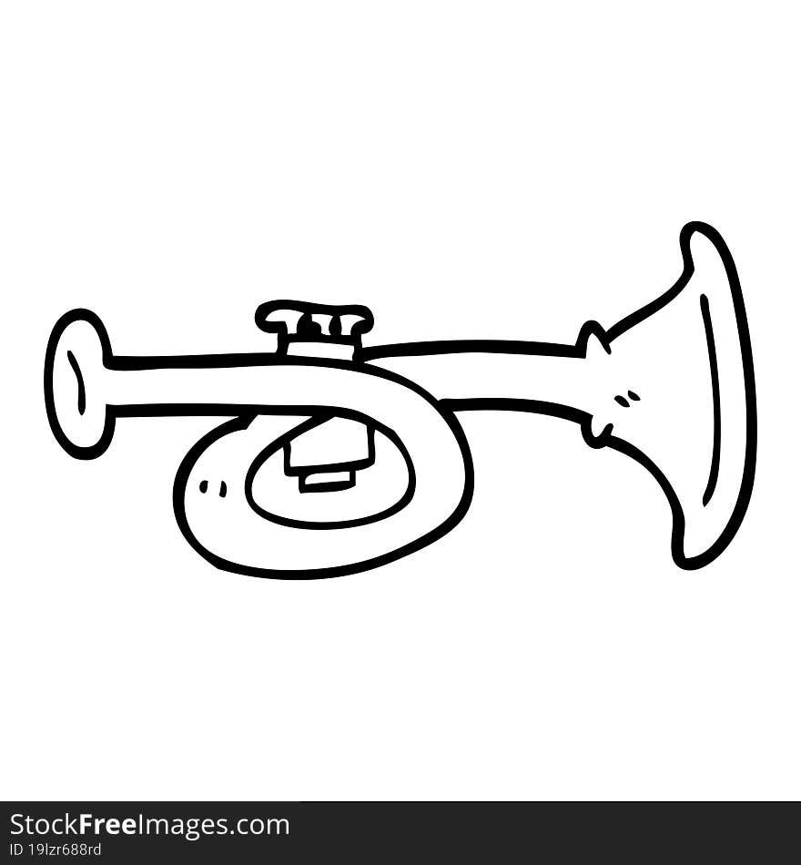 line drawing cartoon brass horn