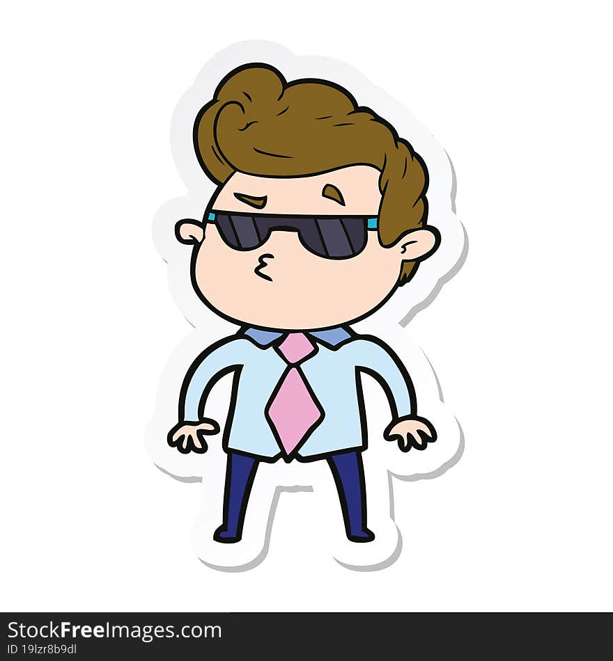 sticker of a cartoon cool guy