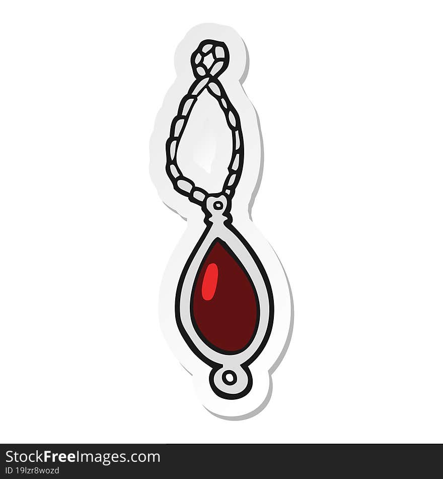 sticker of a cartoon red pendant