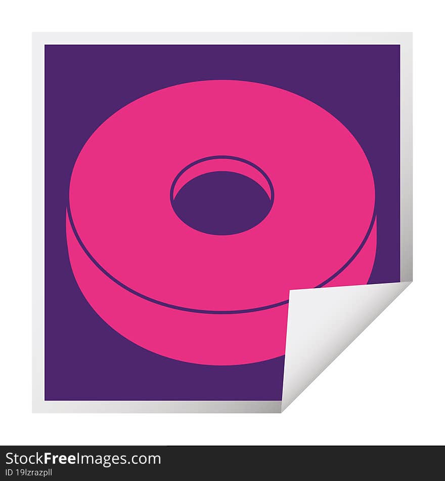 donut graphic square peeling sticker