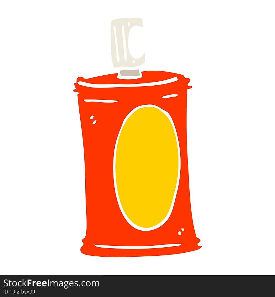 flat color illustration cartoon spray can