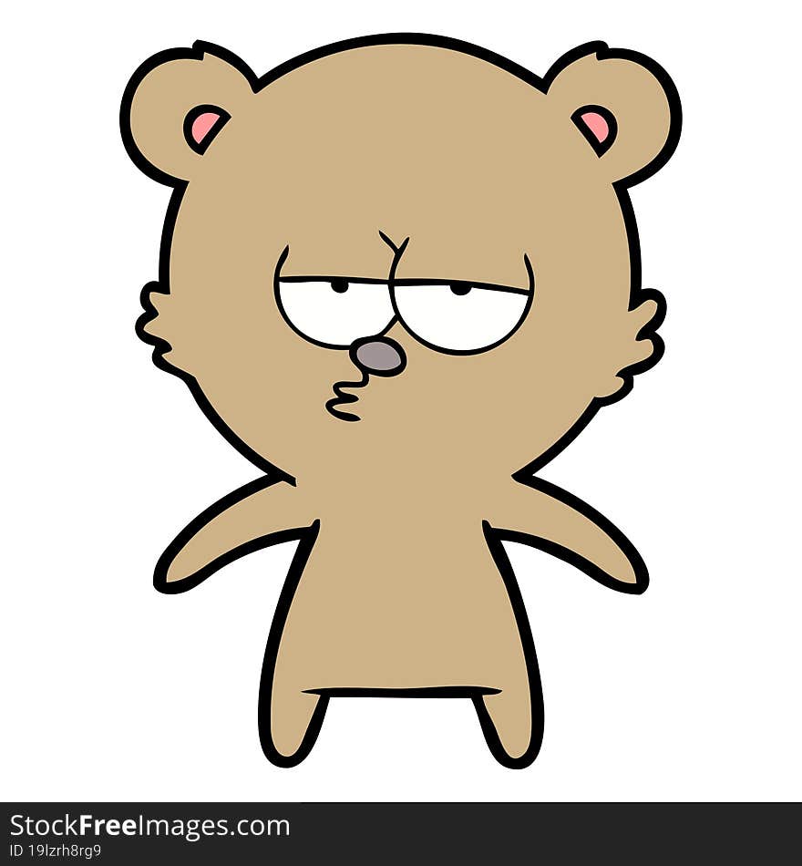 bored bear cartoon. bored bear cartoon