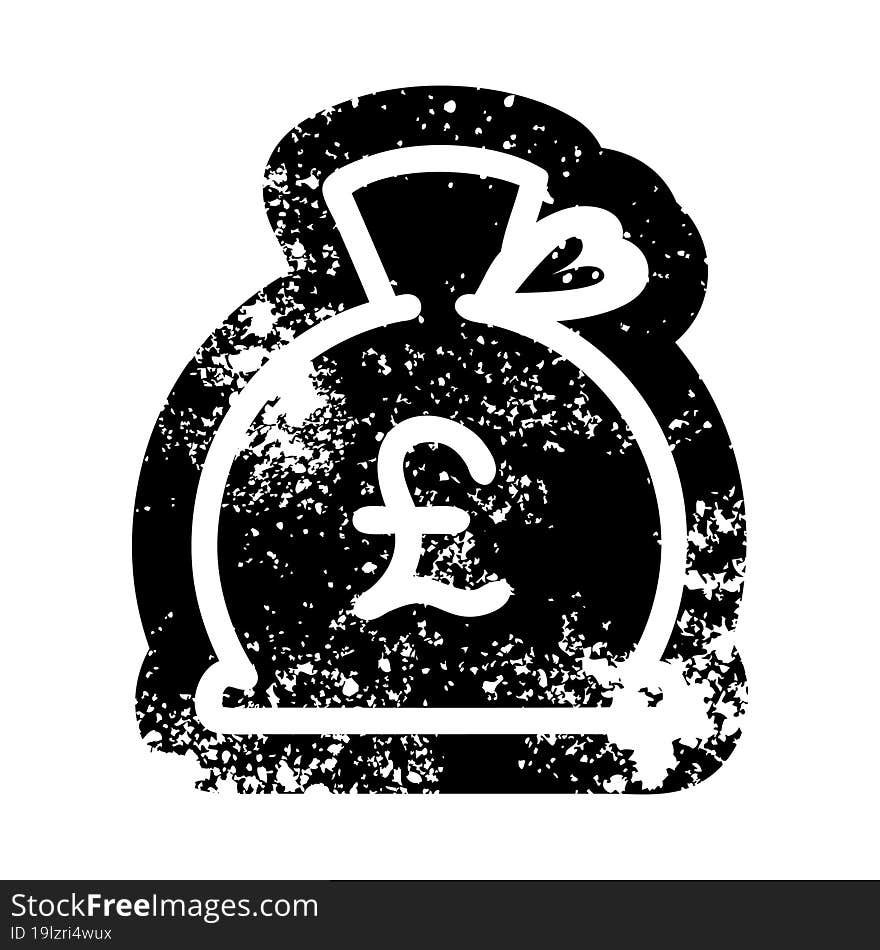 money sack distressed icon symbol