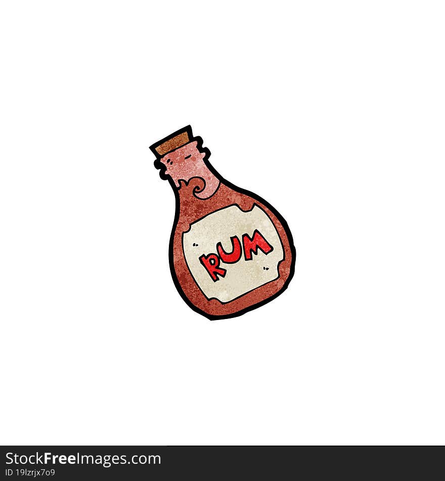 cartoon rum bottle