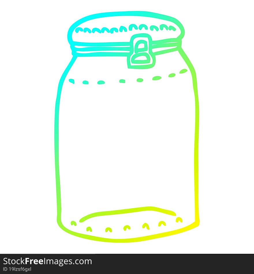 cold gradient line drawing cartoon glass jar