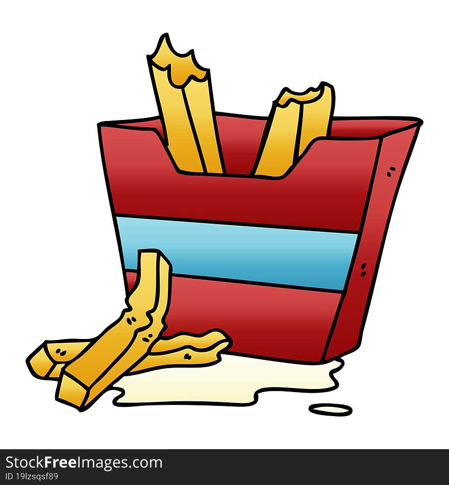 quirky gradient shaded cartoon french fries