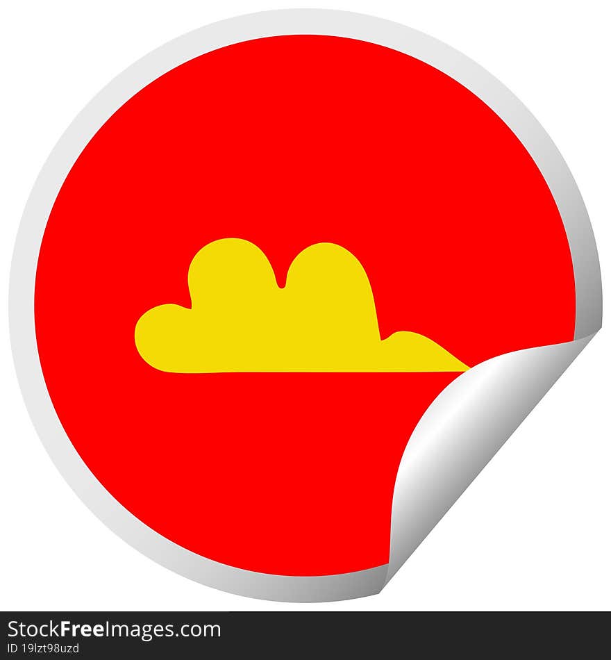 Circular Peeling Sticker Cartoon Cloud