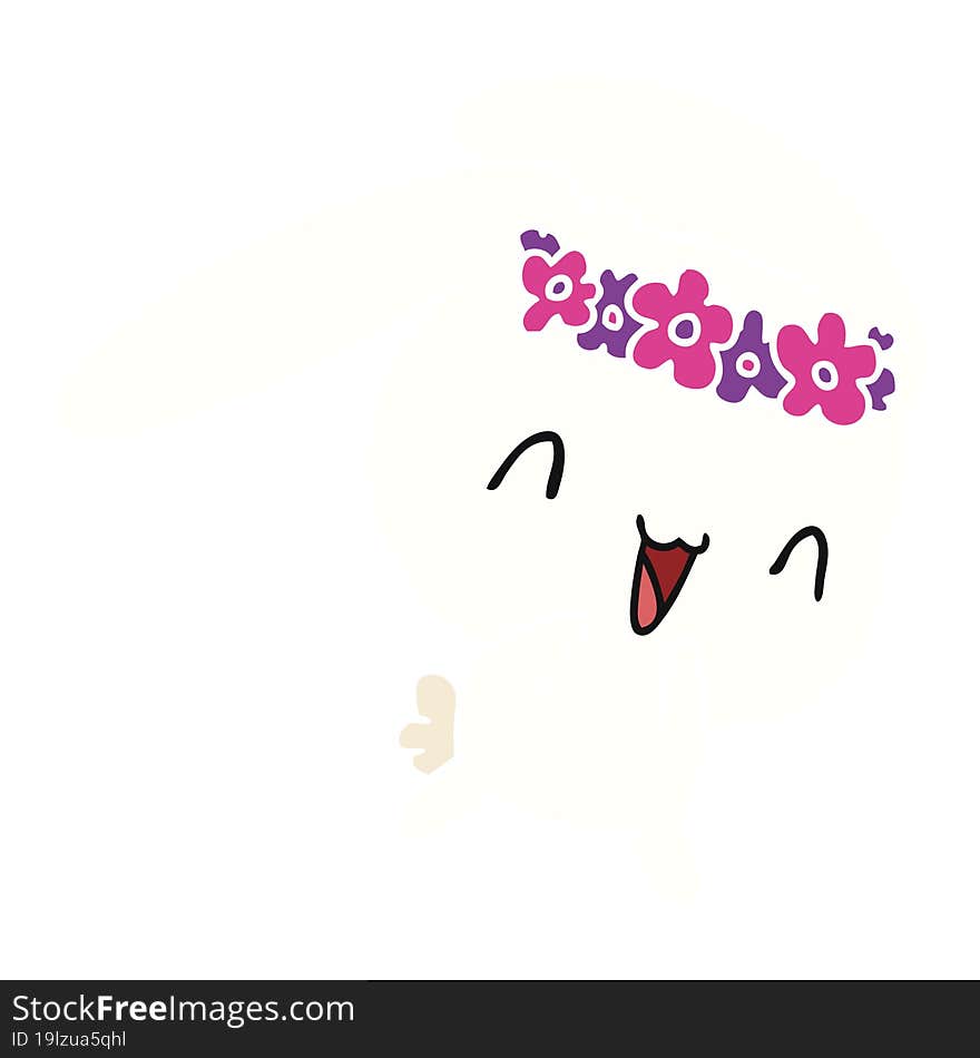 cartoon illustration kawaii cute furry bunny. cartoon illustration kawaii cute furry bunny