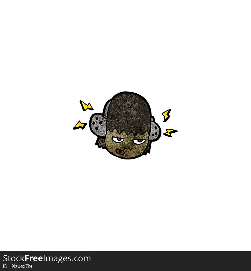 Cartoon Head With Headphones