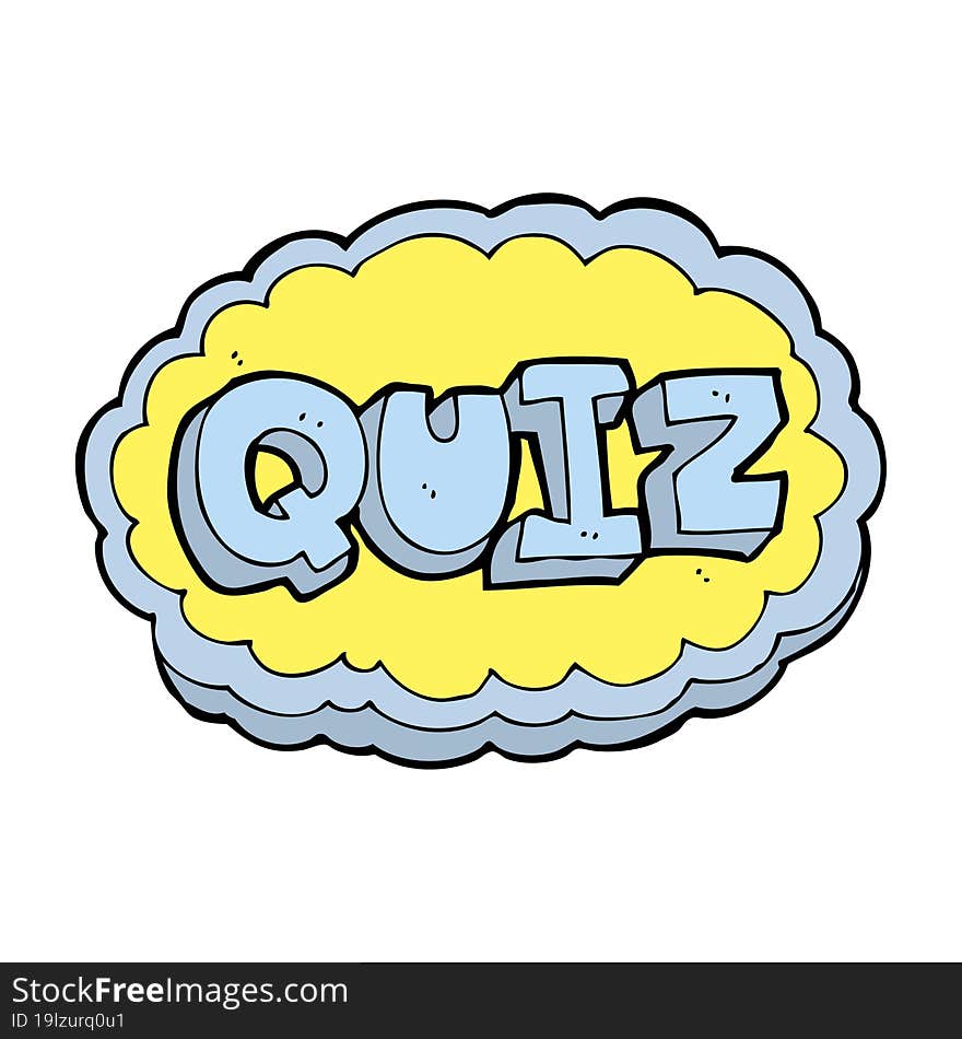 cartoon quiz sign