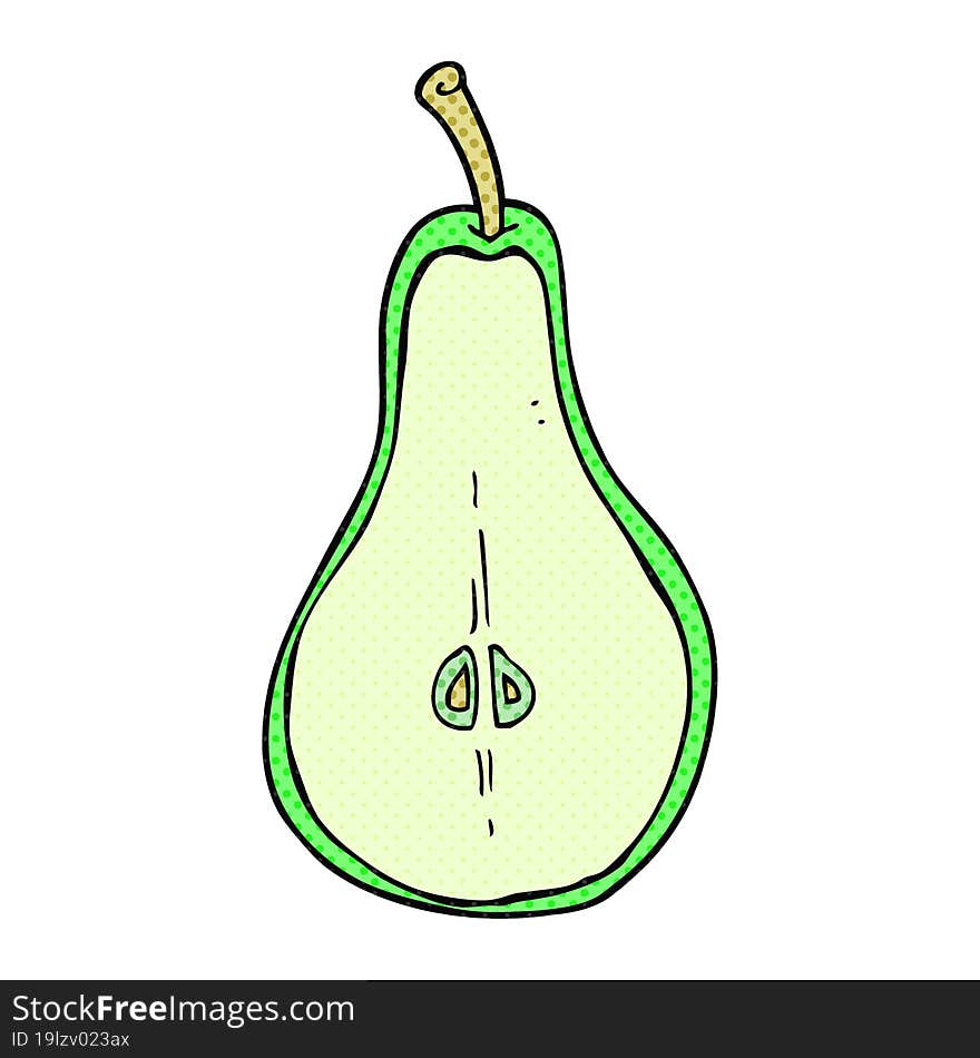 cartoon half pear