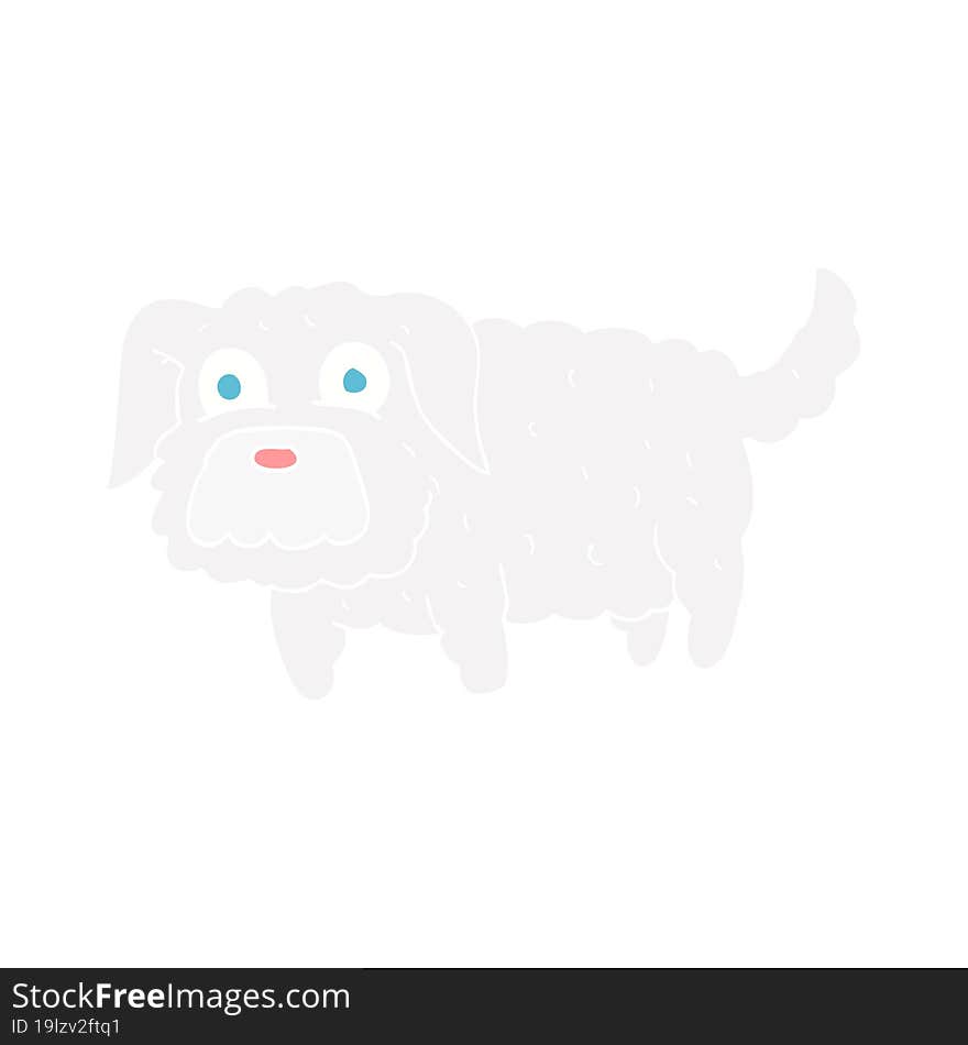 flat color illustration of small dog. flat color illustration of small dog