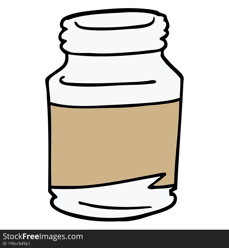 cartoon doodle pill jar