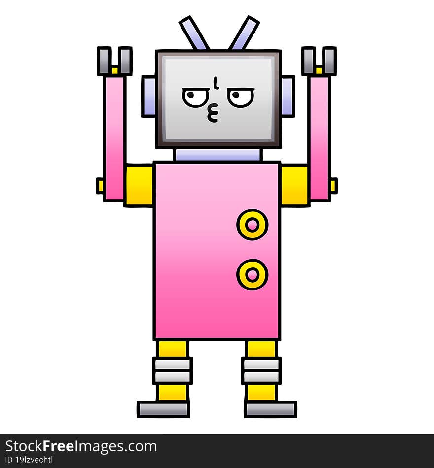 Gradient Shaded Cartoon Robot