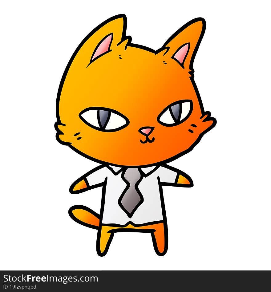 cartoon cat in office clothes. cartoon cat in office clothes